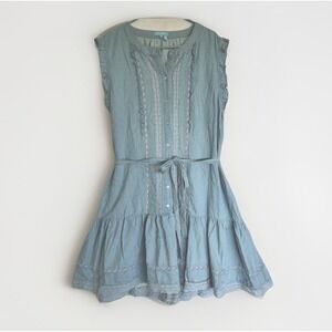 Draper James RSVP Shirt Dress Country Western Cowgirl Tiered Ruffle Sleeves XXL